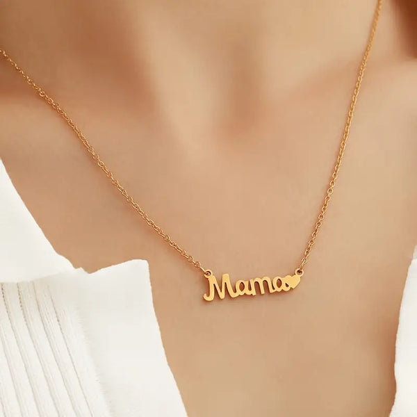 Elegance Script: Mama Clavicle Chain Necklace