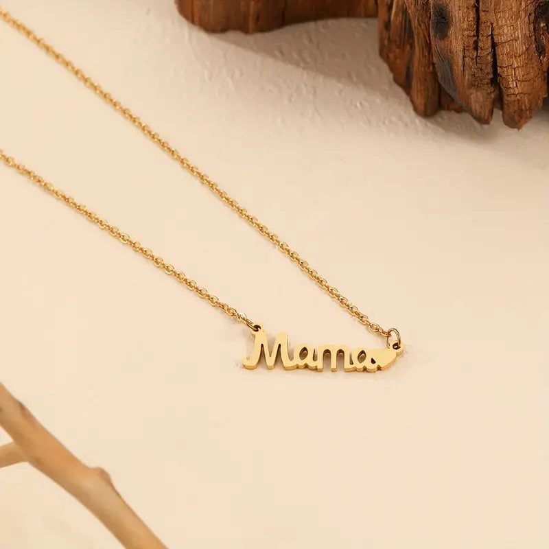 Elegance Script: Mama Clavicle Chain Necklace