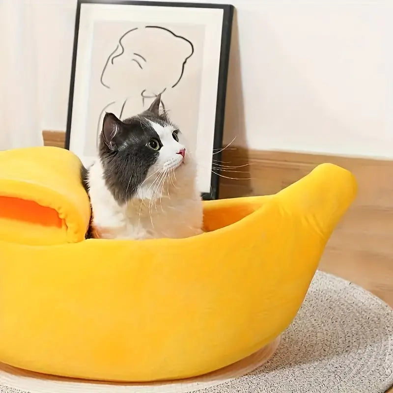 Cozy Banana Cat Bed