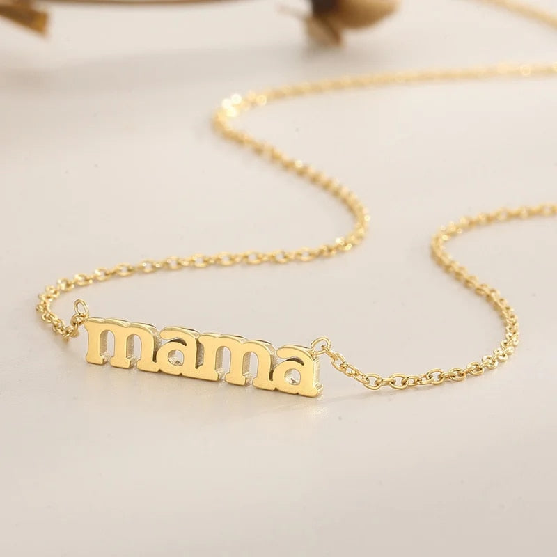 Elegance Script: Mama Clavicle Chain Necklace