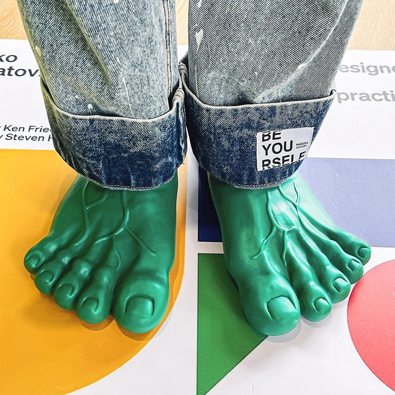 Chuckling Tootsies: Whimsical Unisex Bigfoot Sandals