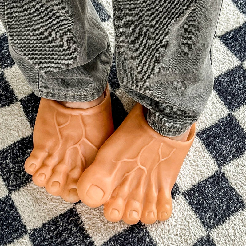 Chuckling Tootsies: Whimsical Unisex Bigfoot Sandals