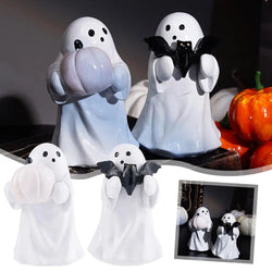 Pumpkin Ghost Hug Statue