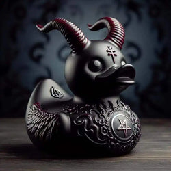 Gothic Punk Satan Duck Resin Figurine