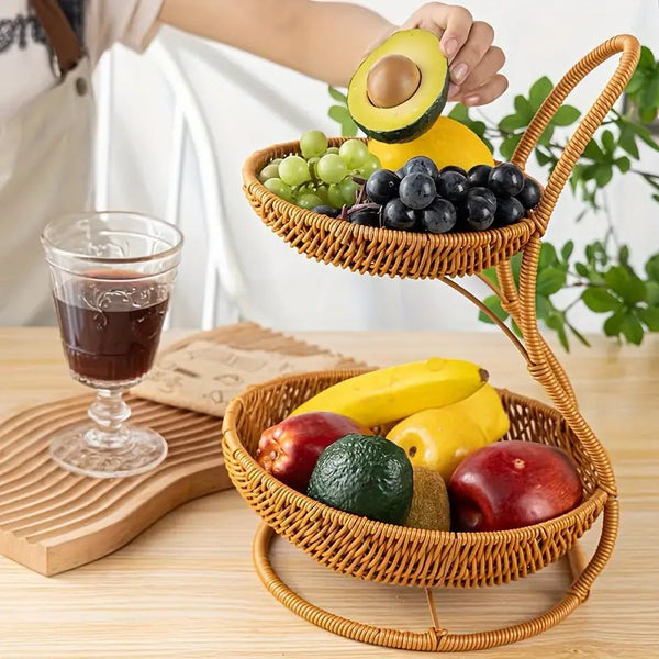 Rattan Fruit Storage Basket