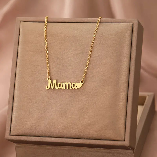 Elegance Script: Mama Clavicle Chain Necklace